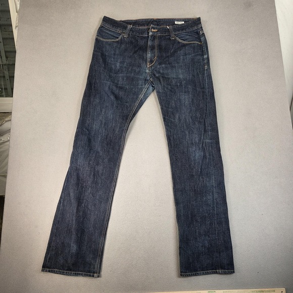 Basic House essentialdenim Jeans Mens 34 Blue Dark Wash Straight Leg Denim Fit